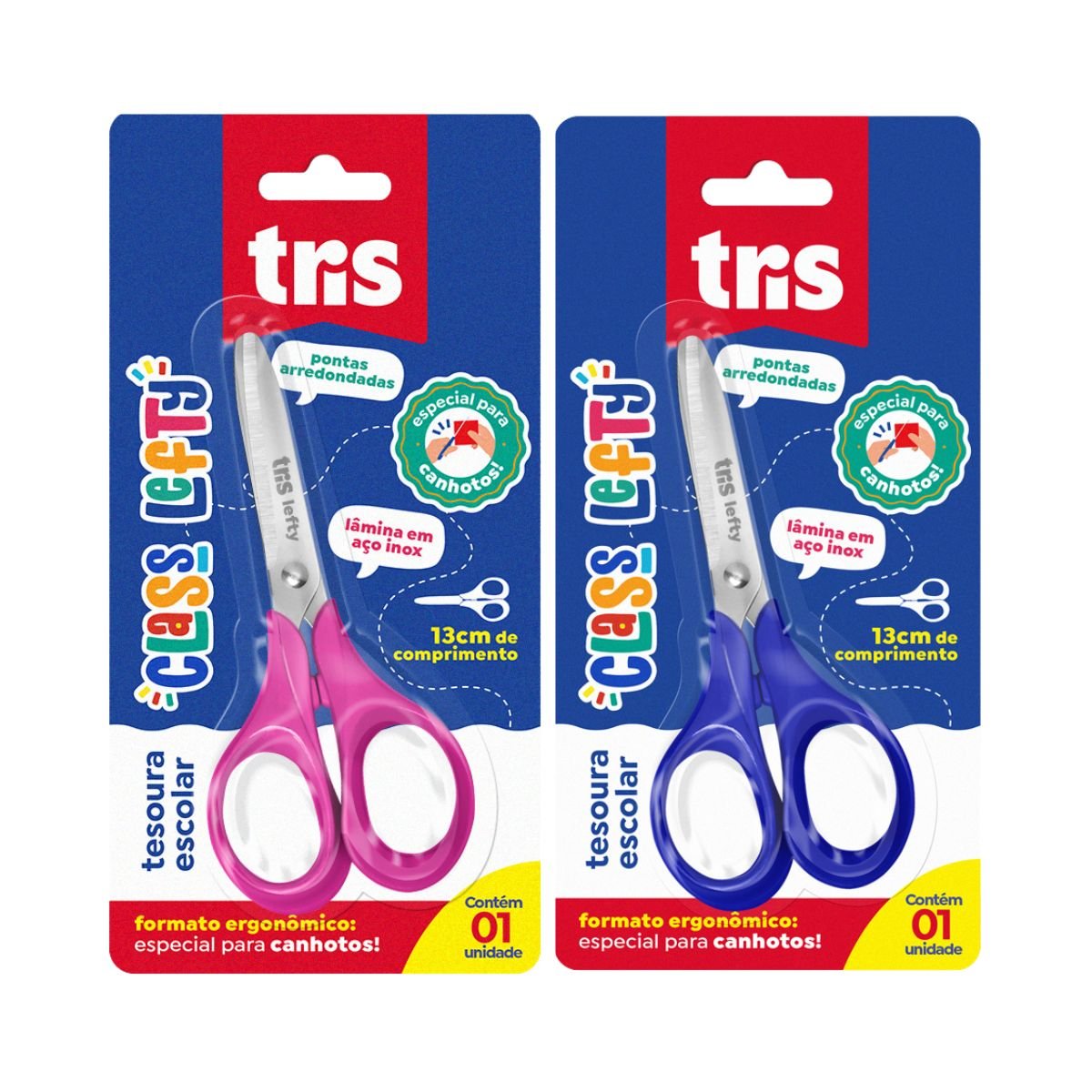 Tesoura Escolar 13Cm Lefty P/ Canhoto - Tris