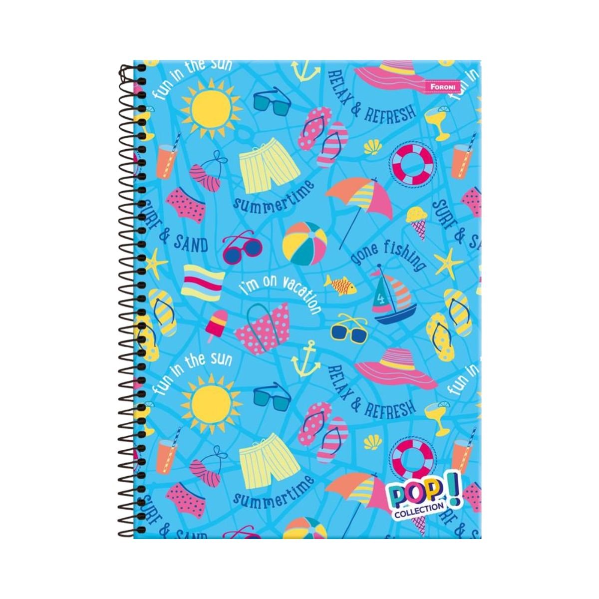RURUNINA(プロフ必読)１００個 Caderno 1x1 Capa Dura Pop Collection 96 fls. - Foroni