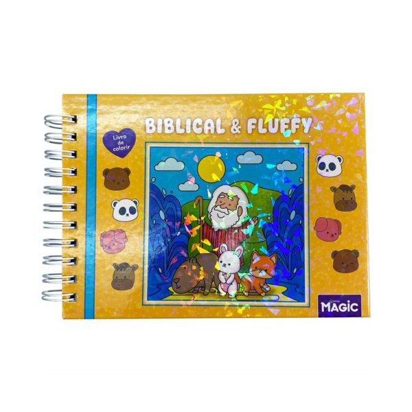 6893a livro de colorir biblical e fluffy 96 paginas capa dura 180g magic kids