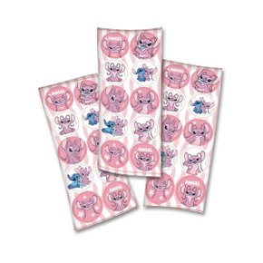 Sticker Angela Rosa Cartela C/ 10 Adesivos Decorados Stitch Angel Rosa - Festcolor